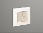 Лицевая панель ALFA (Бежевый матовый) для 2-кл выключателей с подсветкой QUANT AP3240 Ambrella Volt