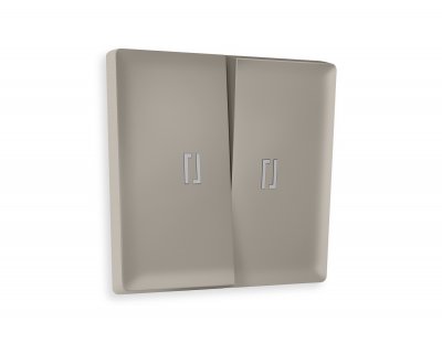 Лицевая панель ALFA (Серо-бежевый матовый) для 2-кл выключателей с подсветкой QUANT AP3640 Ambrella Volt