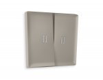 Лицевая панель ALFA (Серо-бежевый матовый) для 2-кл выключателей с подсветкой QUANT AP3640 Ambrella Volt