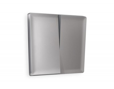 Лицевая панель ALFA (Сталь матовый) для 2-клавишных выключателей QUANT AP5030 Ambrella Volt