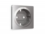 Лицевая панель ALFA (Сталь матовый) для электрической розетки с заземлением QUANT AP5060 Ambrella Volt