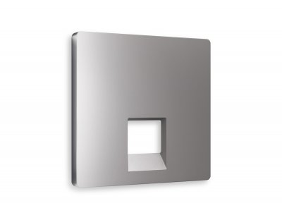 Лицевая панель ALFA (Сталь матовый) для компьютерной/телефонной розетки RJ-45/RJ-11 QUANT AP5120 Ambrella Volt