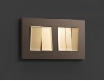 Лицевая панель ALFA (Шампань) для 2-клавишных выключателей QUANT AP6030 Ambrella Volt