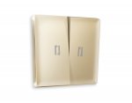 Лицевая панель ALFA (Шампань) для 2-клавишных выключателей с подсветкой QUANT AP6040 Ambrella Volt