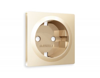 Лицевая панель ALFA (Шампань) для электрической розетки с заземлением QUANT AP6060 Ambrella Volt Лицевая панель ALFA (Шампань) для электрической розетки с заземлением QUANT AP6060 Ambrella Volt