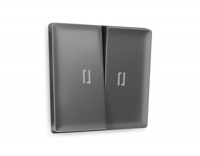 Лицевая панель ALFA (Антрацит серый) для 2-клавишных выключателей с подсветкой QUANT AP6540 Ambrella Volt