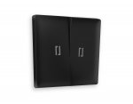 Лицевая панель ALFA (Черный матовый) для 2-клавишных выключателей с подсветкой QUANT AP8040 Ambrella Volt