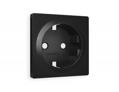 Лицевая панель ALFA (Черный матовый) для электрической розетки с заземлением QUANT AP8060 Ambrella Volt Лицевая панель ALFA (Черный матовый) для электрической розетки с заземлением QUANT AP8060 Ambrella Volt