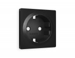 Лицевая панель ALFA (Черный матовый) для электрической розетки с заземлением QUANT AP8060 Ambrella Volt