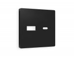 Лицевая панель ALFA (Черный матовый) для розетки 2USB тип A+C QUANT AP8110 Ambrella Volt