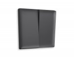 Лицевая панель ALFA (Графит Мягкое касание) для 2-клавишных выключателей QUANT AP9030 Ambrella Volt
