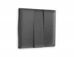 Лицевая панель ALFA (Графит Мягкое касание) для 3-клавишных выключателей QUANT AP9050 Ambrella Volt