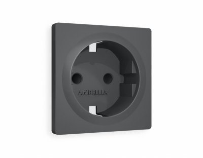 Лицевая панель OMEGA (Графит Мягкое касание) для электрической розетки с заземлением со шторками QUANT OP9070 Ambrella Volt Лицевая панель OMEGA (Графит Мягкое касание) для электрической розетки с заземлением со шторками QUANT OP9070 Ambrella Volt