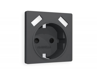 Лицевая панель ALFA (Графит Мягкое касание) для электрической розетки с заземлением со шторками 2USB A+A QUANT AP9090 Ambrella Volt Лицевая панель ALFA (Графит Мягкое касание) для электрической розетки с заземлением со шторками 2USB A+A QUANT AP9090 Ambrella Volt