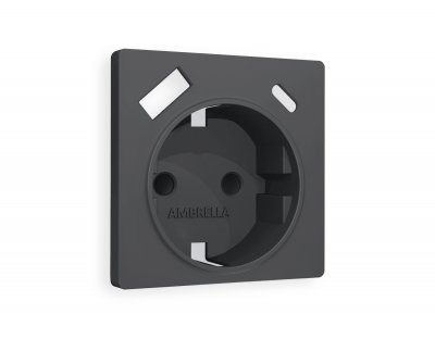 Лицевая панель ALFA (Графит Мягкое касание) для электрической розетки с заземлением со шторками 2USB A+C QUANT AP9100 Ambrella Volt Лицевая панель ALFA (Графит Мягкое касание) для электрической розетки с заземлением со шторками 2USB A+C QUANT AP9100 Ambrella Volt