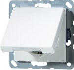JUNG АS 500 Бел Розетка с/з с защитными шторками с крышкой безвинт зажим (AS520KLKIWW)
