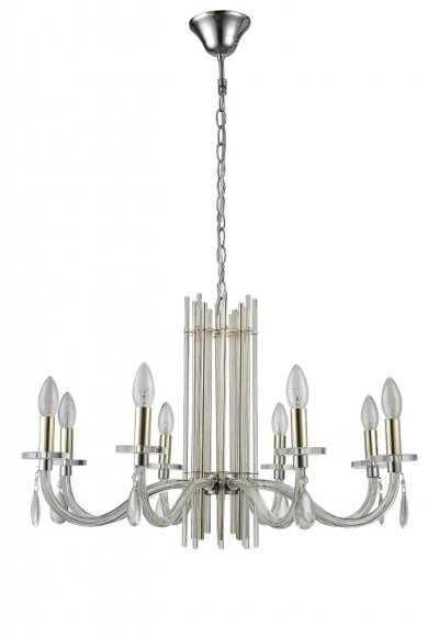 Люстра Crystal Lux AURELIO SP8 GOLD+CHROME/TRANSPARENT (0210/308) Люстра Crystal Lux AURELIO SP8 GOLD+CHROME/TRANSPARENT (0210/308)