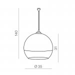 Подвесная люстра Azzardo Silver ball 35 AZ0732