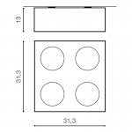 Накладной светильник  Azzardo Paulo 4 230V AZ0968