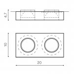 Встраиваемый светильник Azzardo Vektor 2 Square AZ1620