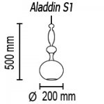 Подвесной светильник Aladdin S1 63 массив дерева/медь Ф19см Н50 см 1хЕ14
