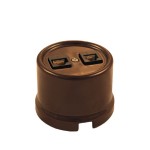 B1-301-22 BIRONI Пластик Коричневый Розетка ТЛФ 2-ая