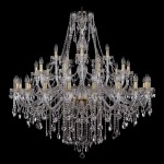 Большая хрустальная люстра Bohemia Ivele 1415/20+10+5/460-132/G