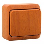 Lexel Этюд Дача Темный бук Выключатель 1-клавишный(сх.1)