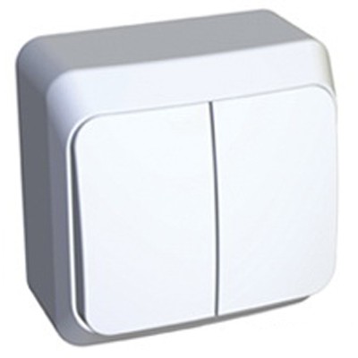 Lexel Этюд Двухклавишный выключатель (СХ. 5) белый (накладные) (BA10-002b) Lexel Этюд Двухклавишный выключатель (СХ. 5) белый (накладные) (BA10-002b)