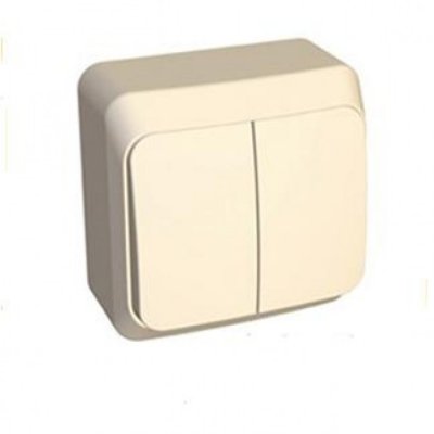 Lexel Этюд Двухклавишный выключатель (СХ. 5) кремовый (накладные) (BA10-002k) Lexel Этюд Двухклавишный выключатель (СХ. 5) кремовый (накладные) (BA10-002k)