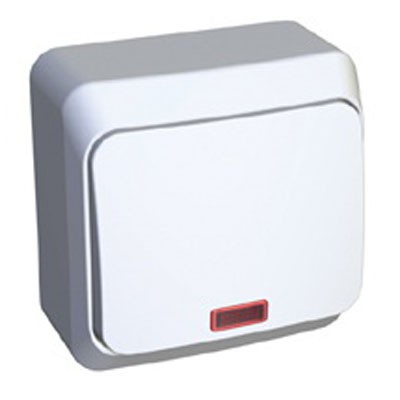 Lexel Этюд Одноклавишный выключатель с подсветкой (СХ.1) белый (накладные) (BA10-005b) Lexel Этюд Одноклавишный выключатель с подсветкой (СХ.1) белый (накладные) (BA10-005b)