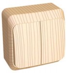 Lexel Этюд выключатель Двухклавишный с подсветкой (накладные) (BA10-006d)