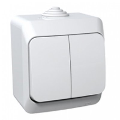 Lexel Этюд Двухклавишный выключатель ( СХ. 5) белый (накладные) (BA10-042b) Lexel Этюд Двухклавишный выключатель ( СХ. 5) белый (накладные) (BA10-042b)