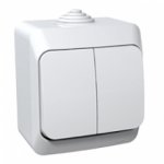 Lexel Этюд Двухклавишный выключатель ( СХ. 5) белый (накладные) (BA10-042b)