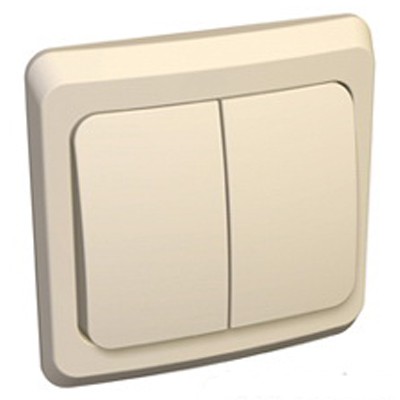 Lexel Этюд Двухклавишный выключатель (СХ. 5) кремовый (скр.устан.) (BC10-002k) Lexel Этюд Двухклавишный выключатель (СХ. 5) кремовый (скр.устан.) (BC10-002k)