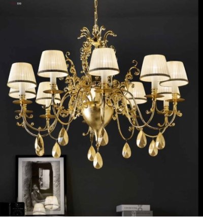 Подвесной светильник Masiero BELLE EPOKE 10 Oro Lucido-Foglia Oro Подвесной светильник Masiero BELLE EPOKE 10 Oro Lucido-Foglia Oro