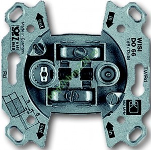 Механизм проходной антенной розетки TV+FM [BJE0231-101] 0230-0-0268