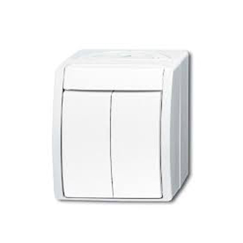 Выключатель 2-клавишный для откр. монтажа Duro 2000 AP белый BJE2601/5 АР