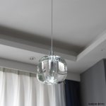 Светильник подвесной Crystallux BOX SP1 CHROME/TRANSPARENT BOX