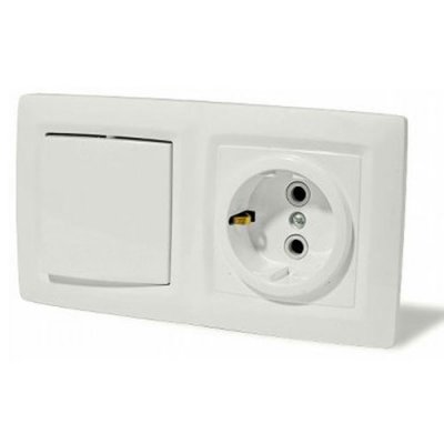 Lexel Этюд Выключатель 1-клав+розетка BPA16-241B Lexel Этюд Выключатель 1-клав+розетка BPA16-241B