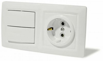 Lexel Этюд Выключатель 2-клав+розетка BPA16-242B Lexel Этюд Выключатель 2-клав+розетка BPA16-242B