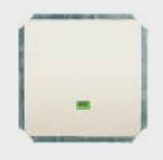 Гуси-Электрик С1В18-001 Механизм выключателя одноклавишного, (зеленый СИ), 10 А, 250 V, цвет белый