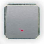 Гуси-Электрик С1В19-004 Механизм выключателя одноклавишного, (красный СИ), 10 А, 250 V, цвет серебро