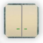 Гуси-Электрик С1В28-003 Механизм выключателя двуклавишного, (зеленый СИ), 10 А, 250 V, цвет бежевый