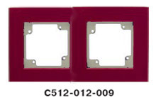 Гуси-Электрик С512-012-003 Рамка двухместная (бежевая платформа), цвет бордо