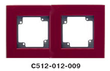 Гуси-Электрик С512-012-009 Рамка двухместная (темно-серая платформа), цвет бордо