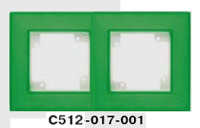 Гуси-Электрик С512-017-001 Рамка двухместная (белая платформа), цвет зеленый