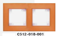 Гуси-Электрик С512-018-001 Рамка двухместная (белая платформа), цвет оранж