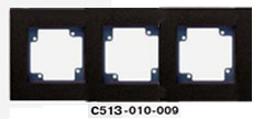 Гуси-Электрик С513-010-009 Рамка трехместная (темно-серая платформа), цвет графит