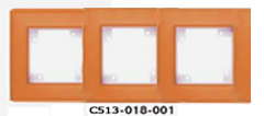 Гуси-Электрик С513-018-001 Рамка трехместная (белая платформа), цвет оранж
